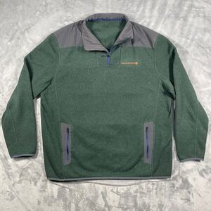 Vineyard Vines Mens 1/4 Zip Fleece Pullover Jacket Green Grey XL Outdoors 1K2120